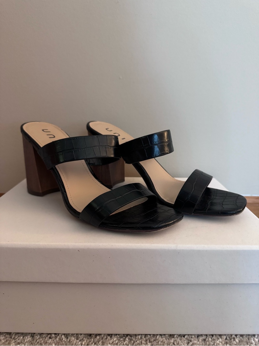 Black block heels